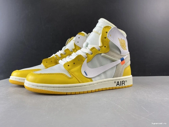 Air White AQ0818-149 Powder Off-White x 1 Yellow-Cone Dark NRG Jordan 0820